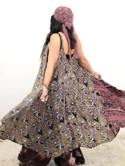 Crepe Sari Moonchild Slip Dress #045 by Kantha Bae