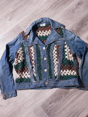 Crochet Denim Jacket by the Morgan Factory - Robin Boutique-Boutique 