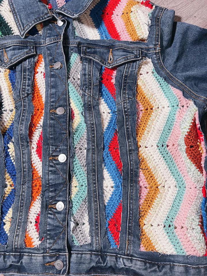 Crochet Denim Jacket by the Morgan Factory - Robin Boutique-Boutique 