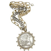 Belgian Coin Equestrian Necklace