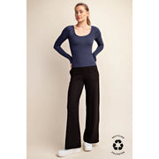 Recycled Butter Round Neck Top