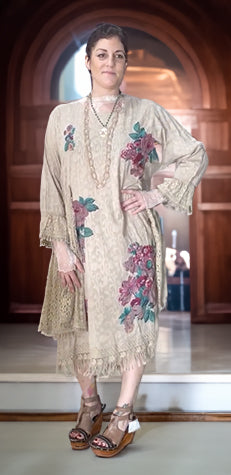 Rose Print with Lace Dress by The PaperLace - Robin Boutique 