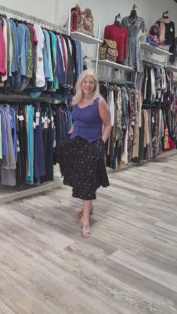 Carefree Skirt in Geranium Print by Effie's Heart 683-667 Robin Boutique
