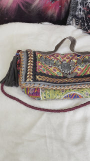 Upcycled Embroidered Crossbody Clutch Market Bag by Kantha Bae