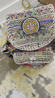 Upcycled Embroidered Market Backpack by Kantha Bae