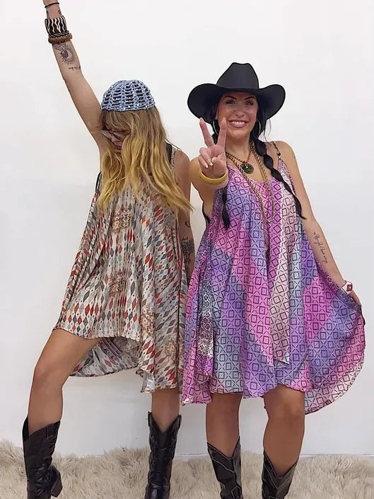 Rasgulla Sari Moonchild Mini Dress #021 by Kantha Bae