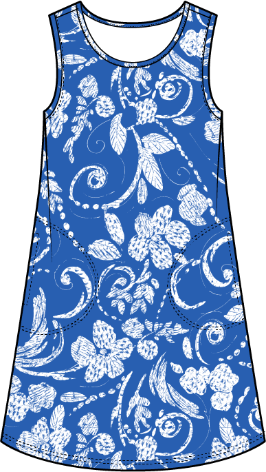 Vintage Scroll Easy Tank Dress by Escape