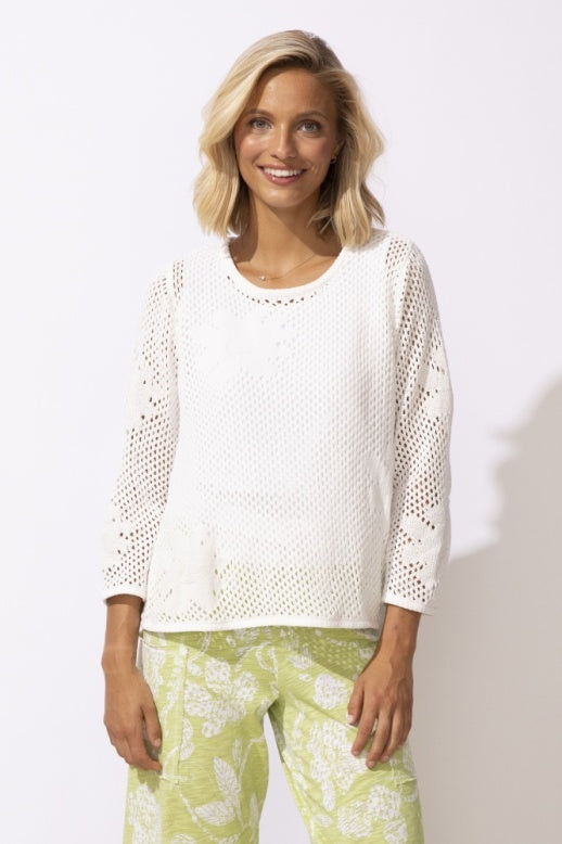 Floral Crochet Pullover by Escape