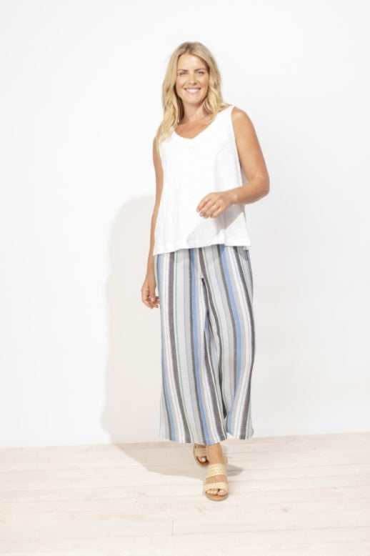 Solid V-Neck Slub Cotton Tank by Escape