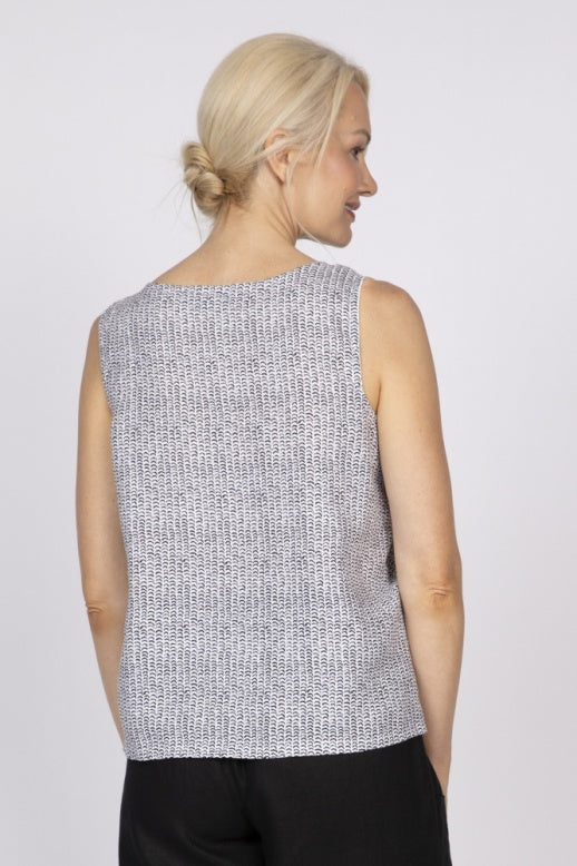 Flax Knit Linen Stripe To The Left Tank by Olivia