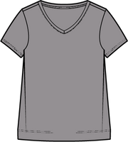 Solid Cotton Slub Short Sleeve V-Neck Tee by Escape 10000