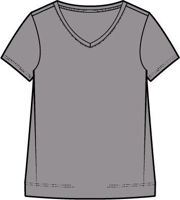 Solid Cotton Slub Short Sleeve V-Neck Tee by Escape 10000