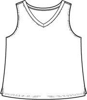 Solid V-Neck Slub Cotton Tank by Escape