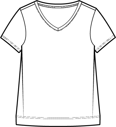 Solid Cotton Slub Short Sleeve V-Neck Tee by Escape 10000
