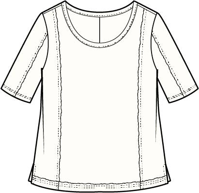 Cotton Slub Seamed Elbow Tee by Escape
