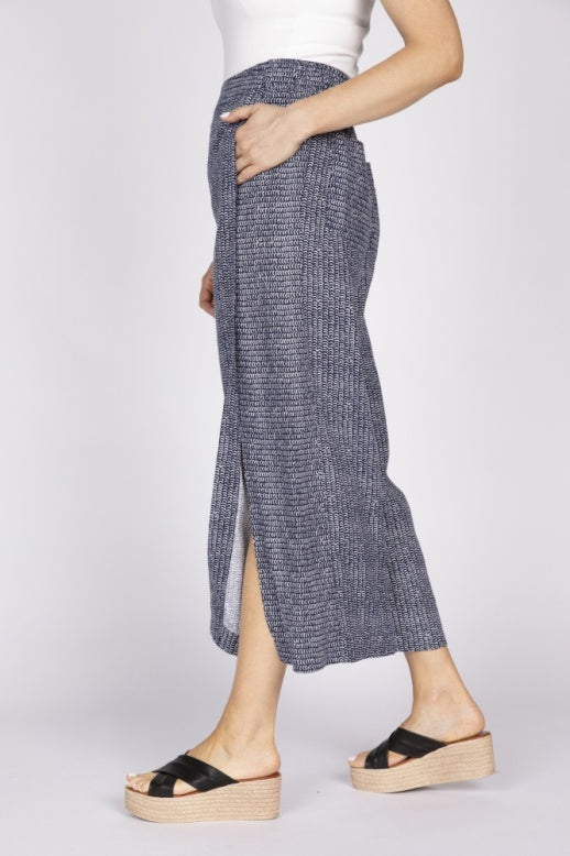 Flax Linen Stripe Gemma Flood Pant by Olivia
