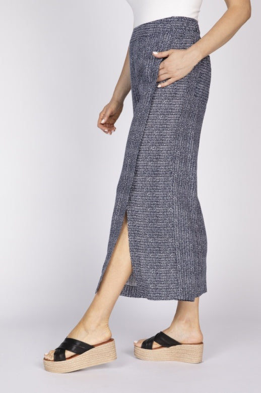 Flax Linen Stripe Gemma Flood Pant by Olivia