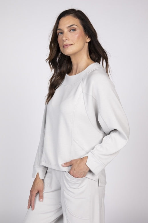 Feather Lux Knit Stitch Pullover by Olivia