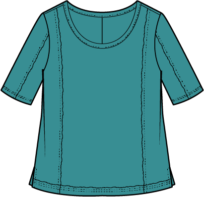 Cotton Slub Seamed Elbow Tee by Escape