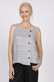 Flax Knit Linen Stripe To The Left Tank by Olivia