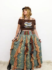 Pareo Kantha Willow Maxi Skirt #183 by Kantha Bae