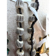 Handmade carved owl with silver beads necklace chain - Robin Boutique-Boutique 