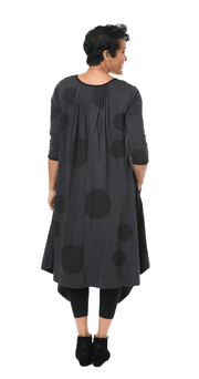 Tulip Lexi Dress in Grey Mini Chex or Charcoal Striped Circles - Robin Boutique-Boutique 