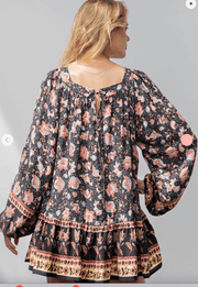 Easel Printed Ruffle Hem Top - Robin Boutique-Boutique 
