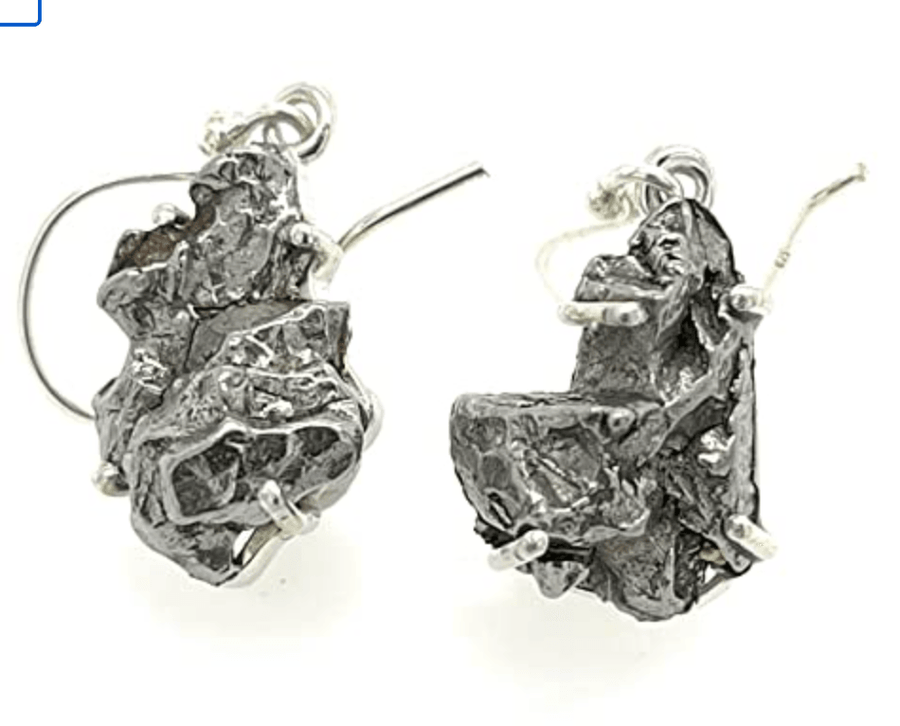Campo Del Cielo Meteroite Dangle Earrings in Silver - Robin Boutique-Boutique 