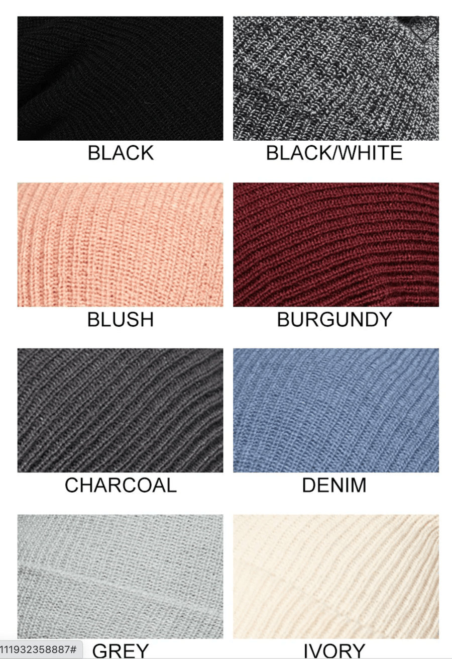 UNISEX Slouchy Knit Beanie Hat in Many Colors One Size 2001 - Robin Boutique-Boutique 