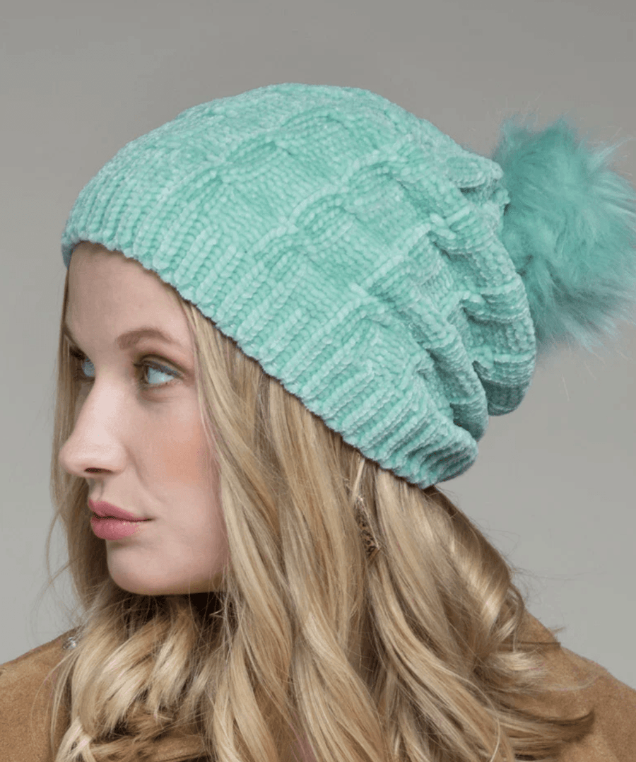Chenille Soft Cable Knit Beanie Hat in Many Colors One Size 5013 - Robin Boutique-Boutique 