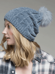 Chenille Soft Cable Knit Beanie Hat in Many Colors One Size 5013 - Robin Boutique-Boutique 