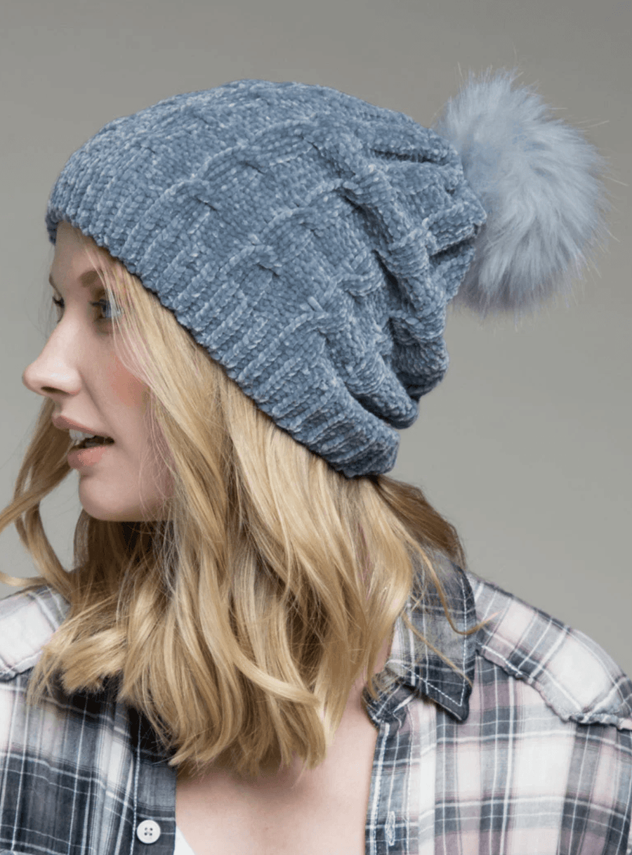 Chenille Soft Cable Knit Beanie Hat in Many Colors One Size 5013 - Robin Boutique-Boutique 