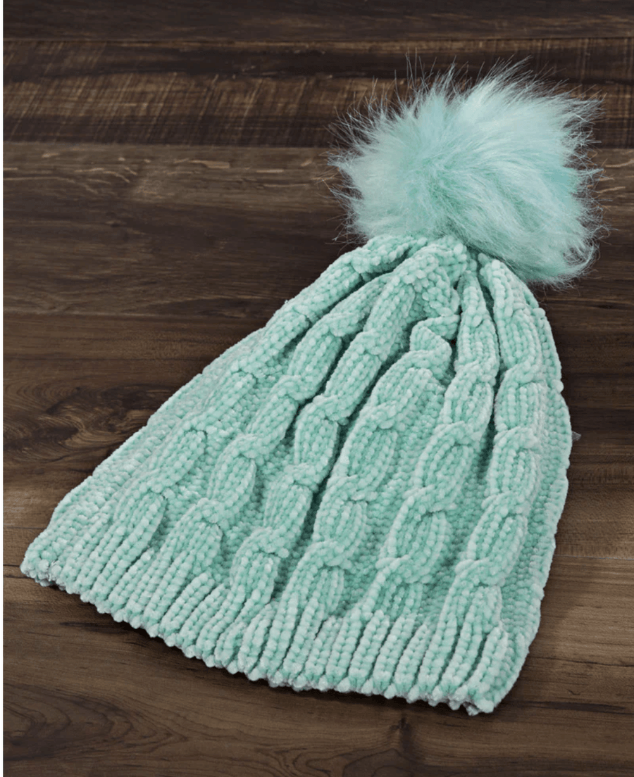 Chenille Soft Cable Knit Beanie Hat in Many Colors One Size 5013 - Robin Boutique-Boutique 