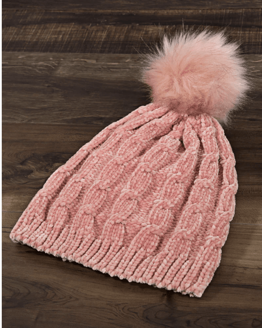 Chenille Soft Cable Knit Beanie Hat in Many Colors One Size 5013 - Robin Boutique-Boutique 