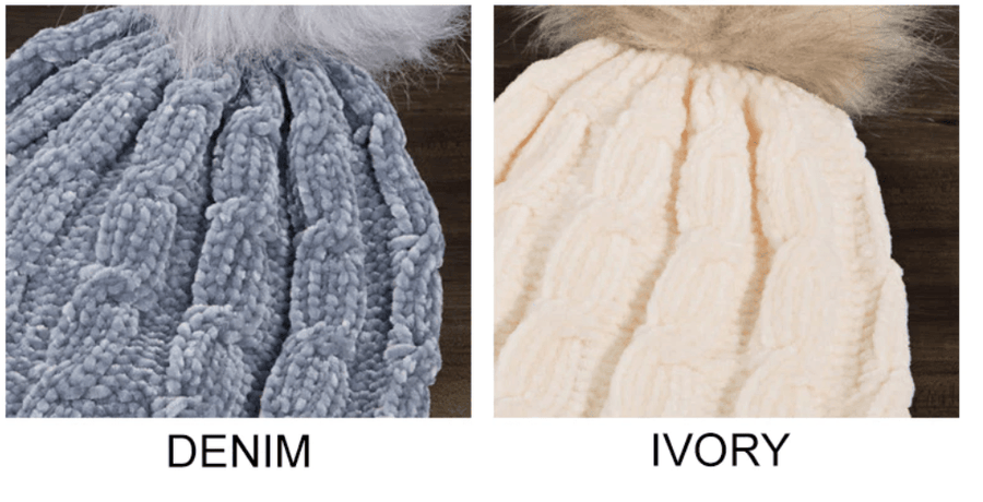 Chenille Soft Cable Knit Beanie Hat in Many Colors One Size 5013 - Robin Boutique-Boutique 