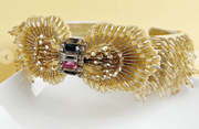 Large Ornate Crsytal Headband with Bead Strings 10251 - Robin Boutique-Boutique 