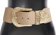 Western Wide Elastic Belt with silver buckle and 75000 - Robin Boutique-Boutique 