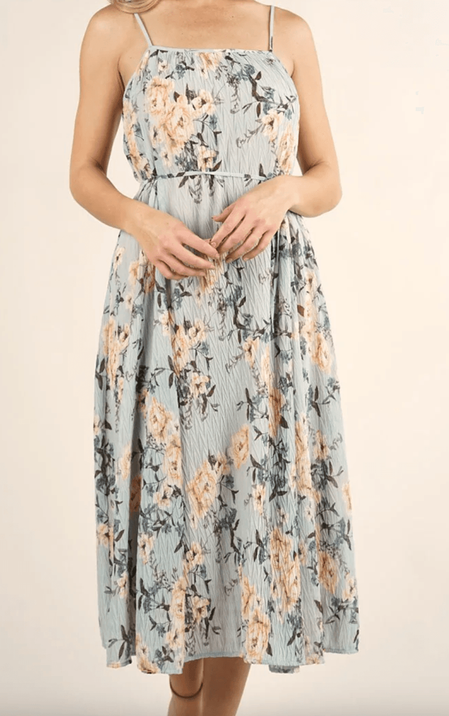 Spaghetti strap dress with smocked back LS 71833WL - Robin Boutique-Boutique 