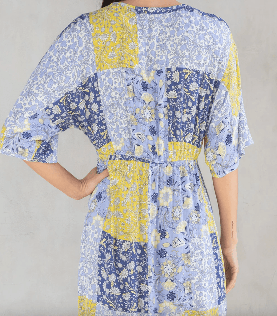 LS 72105W - RUL Front Knot Kimono Sleeve Midi Dress - Robin Boutique-Boutique 