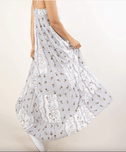 LS Blue Striped Floral Maxi Dress I-71527W - Robin Boutique-Boutique 