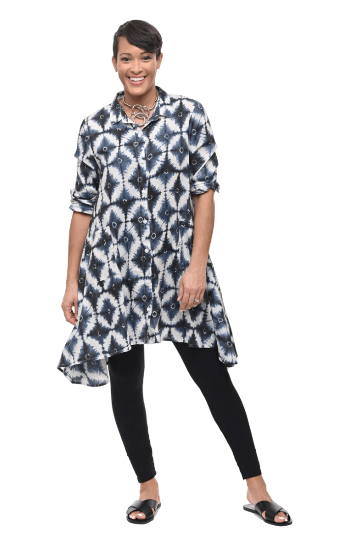 Tulip button front tunic or jacket CV496 Starlight - Robin Boutique-Boutique 