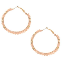 Gold Beaded Hoop Earrings - Robin Boutique-Boutique 