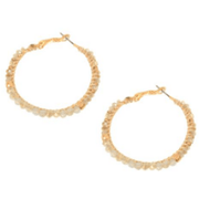 Gold Beaded Hoop Earrings - Robin Boutique-Boutique 