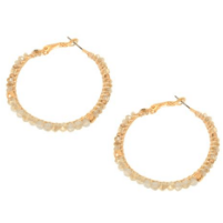 Gold Beaded Hoop Earrings - Robin Boutique-Boutique 