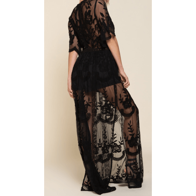 Crochet Dress with Attached Shorts - Robin Boutique-Boutique 
