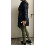 Black Wool felted sweater tunic vest in recycled fabrics - S/M/L -Measurements below. - Robin Boutique-Boutique 