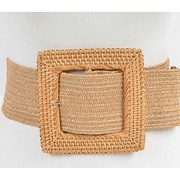 Bamboo Square Buckle with Elastic Belt - Robin Boutique-Boutique 