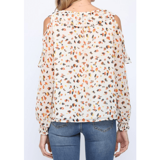 Cheetah Print Ruffle Blouse - Robin Boutique-Boutique 