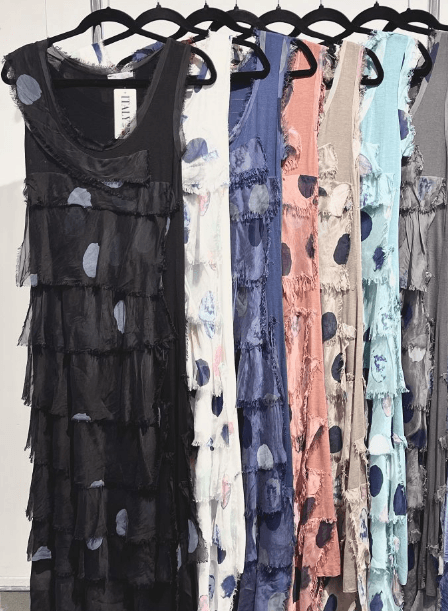Maxi Sleeveless Dress with Polka Dots - Robin Boutique-Boutique 